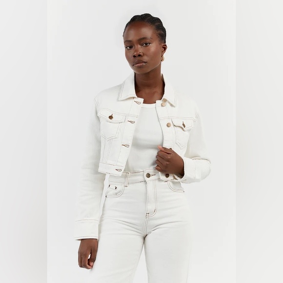 DISSH DEVIN OFF WHITE CROPPED JACKET - Picture 4 of 7